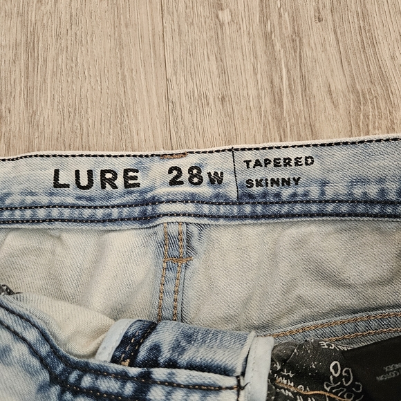 Ninth Hall Heavily Distressed 28w 'Lure' Slim Jeans in Light Blue - Picture 3 of 15